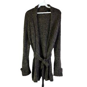 Vintage Y2K Express Cardigan Sweater Wool Mohair Shag Grunge Belt